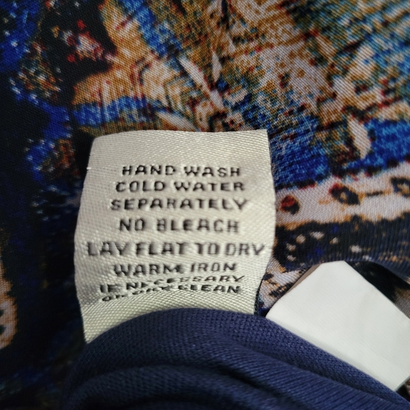 Maxi DRESS Seventh Avenue Multi Color Long, Flowy, Flutter Sleeves Size 16 - Picture 7 of 11